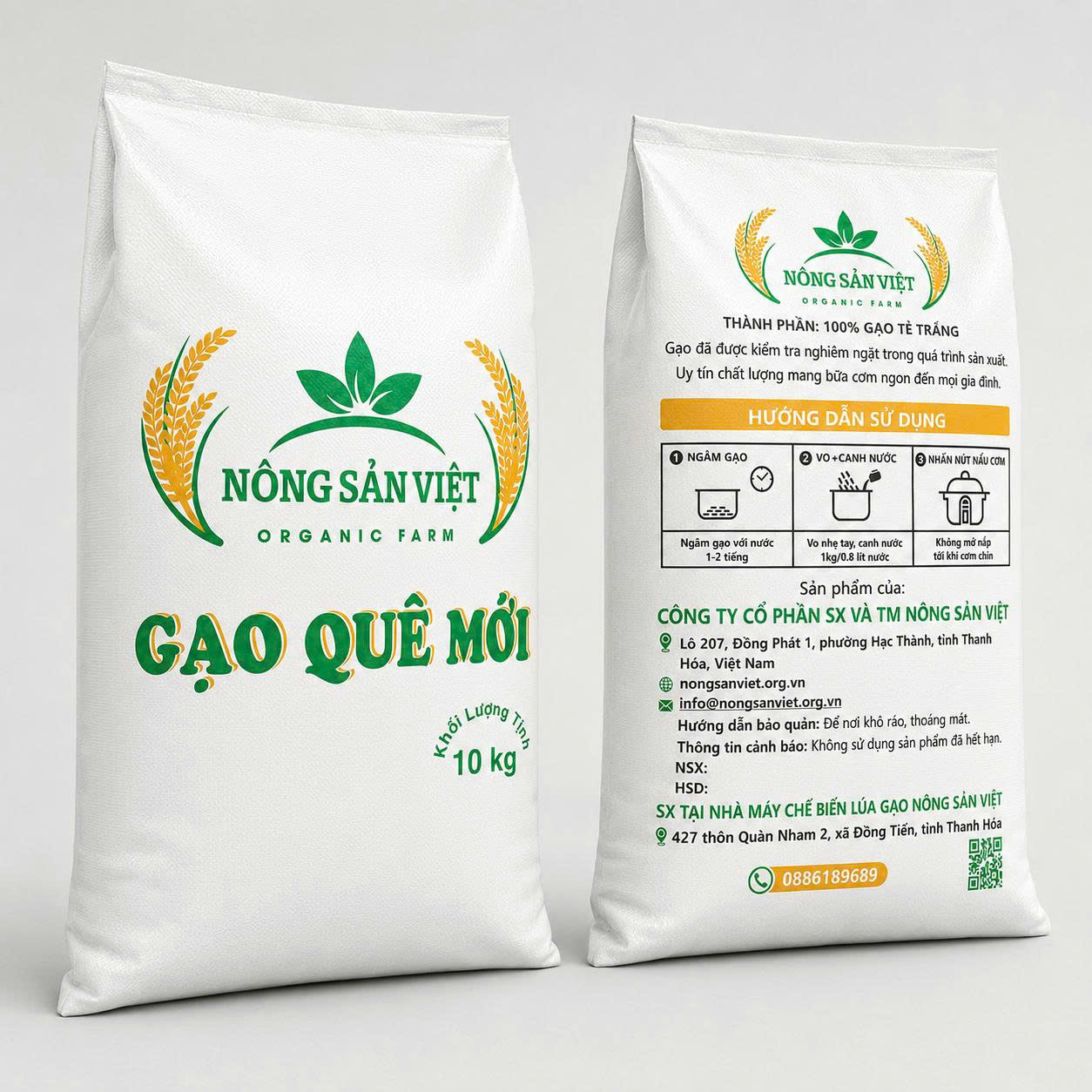 Gạo Quê Mới 10kg Nông Sản Việt