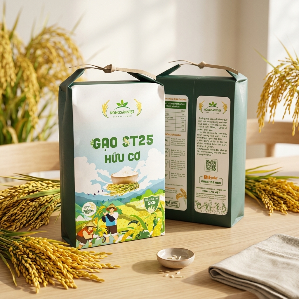 Các sản phẩm gạo sạch Nông Sản Việt trên mâm cơm